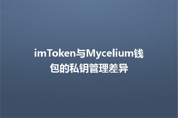 imToken与Mycelium钱包的私钥管理差异💰🔐